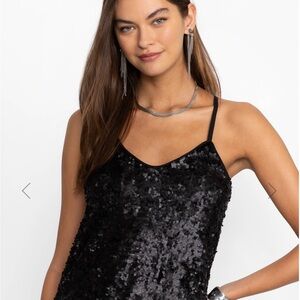 Johnny Was Black Embroidered Tank